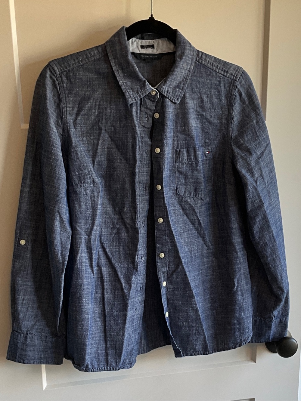 Tommy Hilfiger Indigo Chambray Shirt with Chest Pocket
